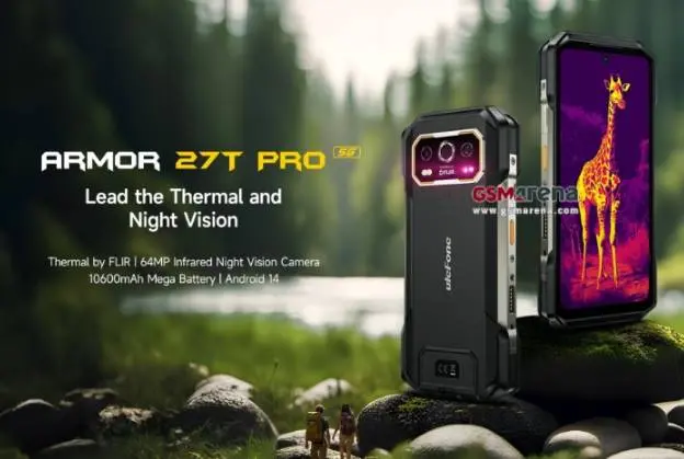 Ulefone вскоре выпустит усиленный смартфон Armor 27T Pro - Компания Ulefone готовится к запуску нового смартфона Armor 27T Pro, оснащённого рядом передовых технологий. Согласно информации от gsmarena, устройство будет включать тепловизор FLIR, способный обнаруживать тепловые сигналы с температурой до 450°C, что делает его идеальным инструментом для профессионалов в области безопасности и спасательных операций. Ulefone вскоре выпустит усиленный смартфон Armor 27T Pro