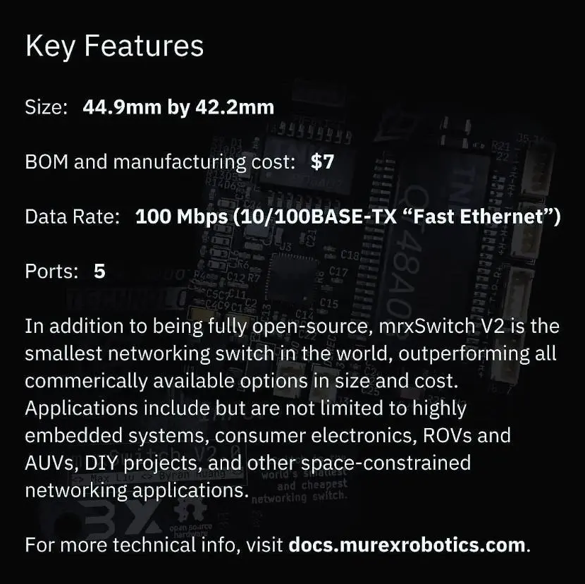 Phillips Exeter создали самый маленький в мире сетевой коммутатор mrxSwitch v2.0 - Команда подводных робототехников из Академии Phillips Exeter (PEA) разработала mrxSwitch v2.0, который стал самым маленьким в мире сетевым коммутатором для подводных устройств. Устройство предлагает решение для дистанционного управления подводными детекторами и другими инструментами, при этом стоимость mrxSwitch v2.0 значительно ниже аналогов на рынке. Phillips Exeter создали самый маленький в мире сетевой коммутатор mrxSwitch v2.0 - Новости