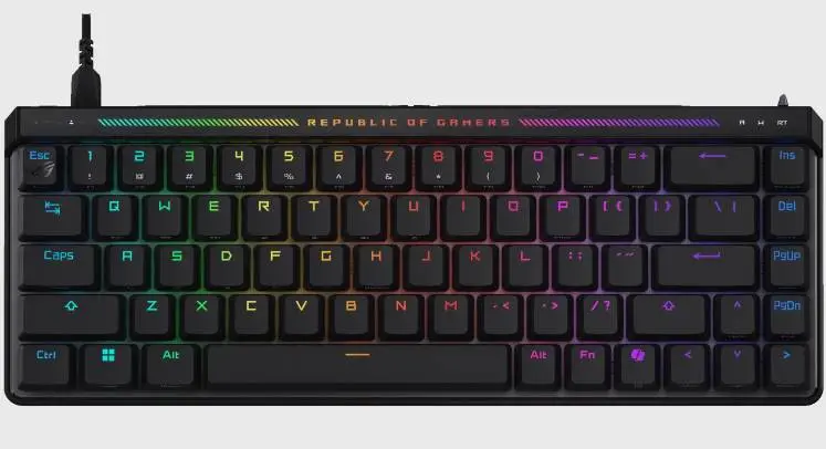 ASUS представила клавиатуру ROG Wizard (Falchion) ACE HFX с магнитной осью - Компания ASUS представила новую проводную механическую клавиатуру ROG Wizard (Falchion) ACE HFX, которая выделяется своей компактной конструкцией и инновационными характеристиками. Модель выполнена в формате 65%, без области Fn, и оснащена интерфейсом USB Type-C с обеих сторон для удобного переключения между несколькими устройствами. ASUS представила клавиатуру ROG Wizard (Falchion) ACE HFX с магнитной осью